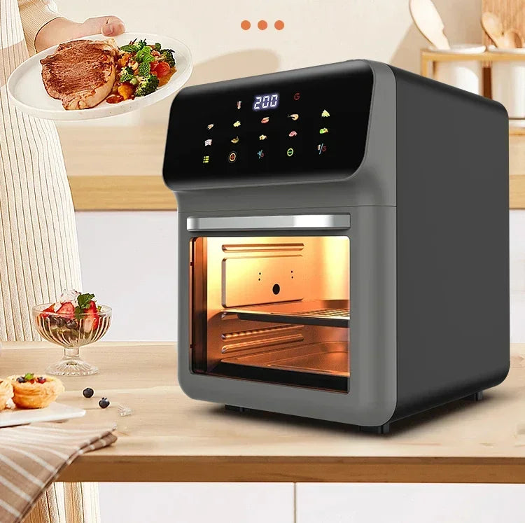 Nuovo mini forno elettrico domestico da 220 V con vaporiera e microonde, macchina monoblocco per cuocere, arrostire e cuocere a vapore.