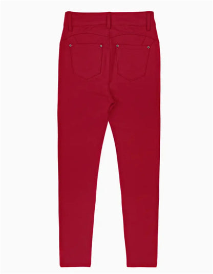 Women Slim Fit Stretch Jeans - 9/10 Length Ankle-Length Colorful Comfort Stretch Fabric  Pants Elastic Waist Casual Office Comfy
