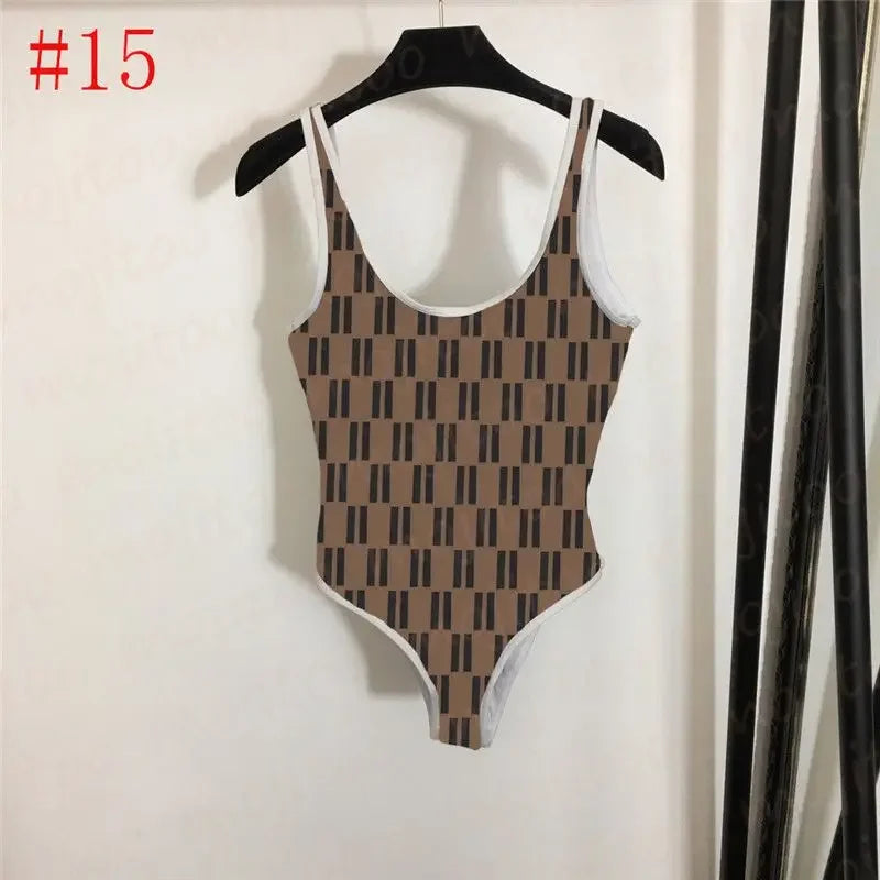 The 2025 high-waisted bikini letter print swimsuit is the latest V-neck swimsuit for women in summer