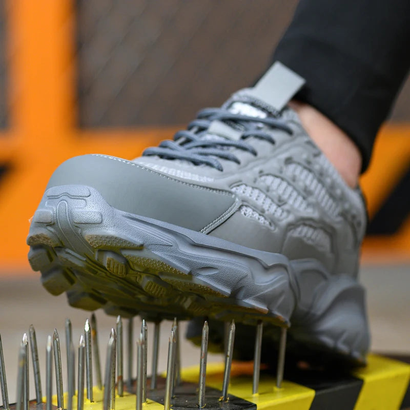 Scarpe antinfortunistiche traspiranti in mesh da uomo, bianche, scarpe protettive per uomo e donna, scarpe da lavoro estive leggere e indistruttibili 2026