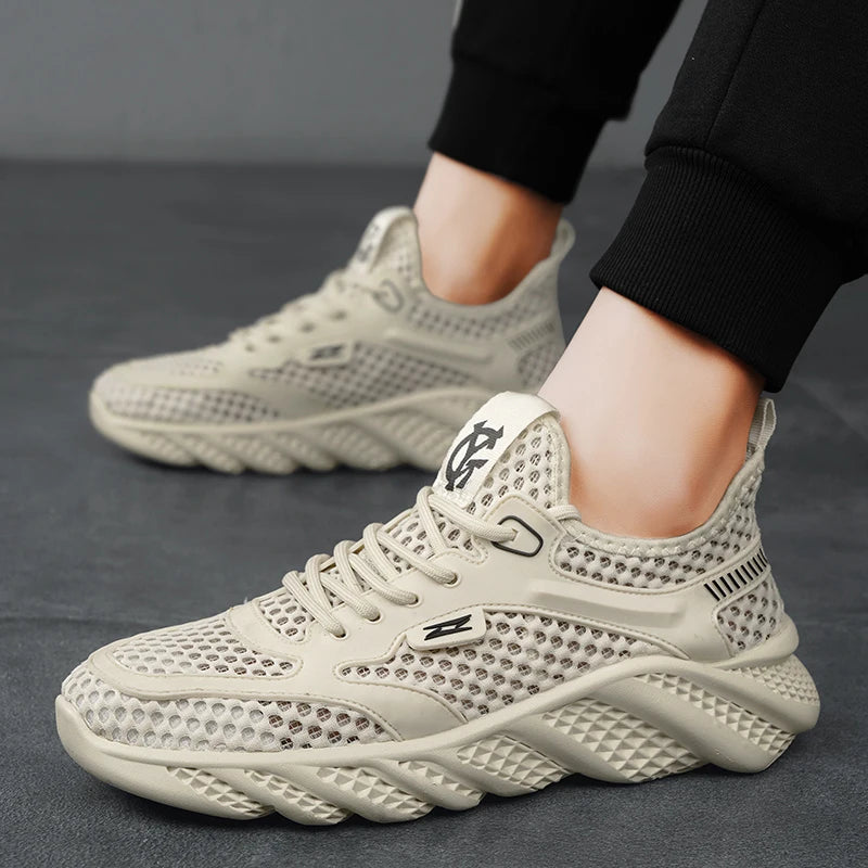 Scarpe da ginnastica da uomo alla moda, scarpe da corsa leggere, scarpe da ginnastica estive 2025 in mesh di marca, scarpe casual traspiranti, comode scarpe da tennis da uomo