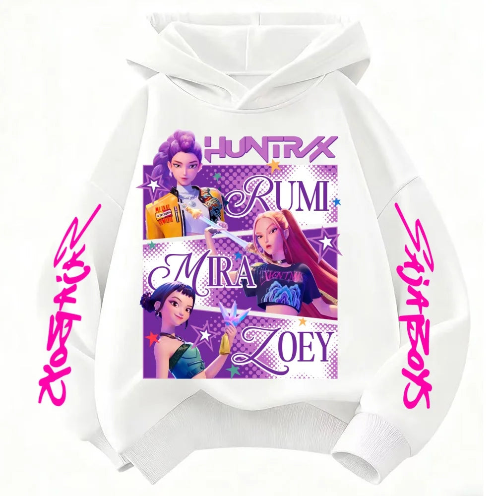Felpa con cappuccio Huntrix KPop Dem on Hunters Abbigliamento per bambini per ragazze (stile principessa) ragazzi (design alla moda) Adatto come felpa per bambini