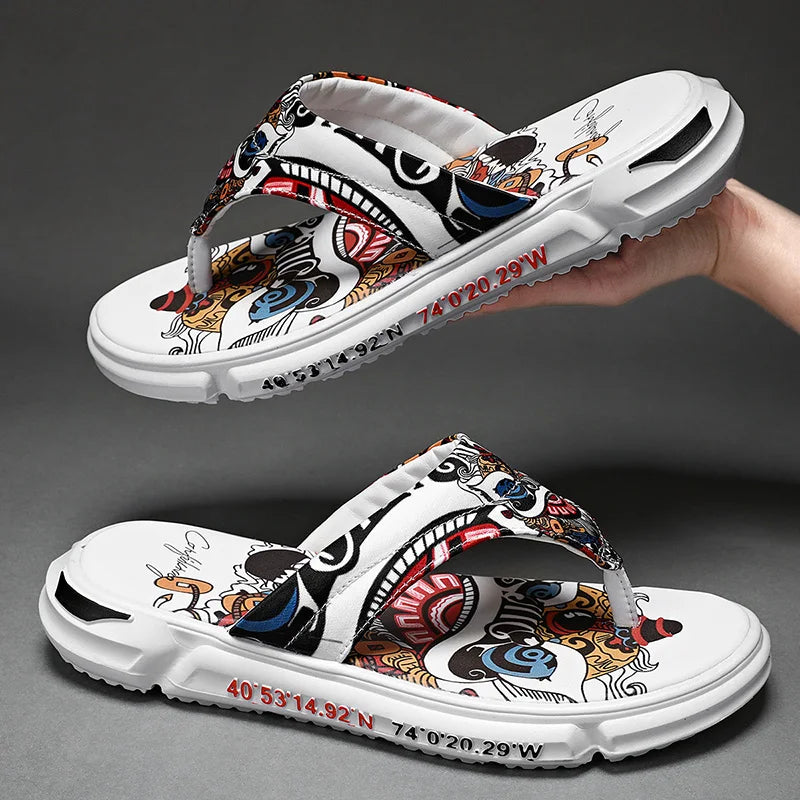 Pantofole da uomo alla moda per interni ed esterni, stile strada, spiaggia, stile coppia, infradito antiscivolo, morbide, leggere, estive, casual.