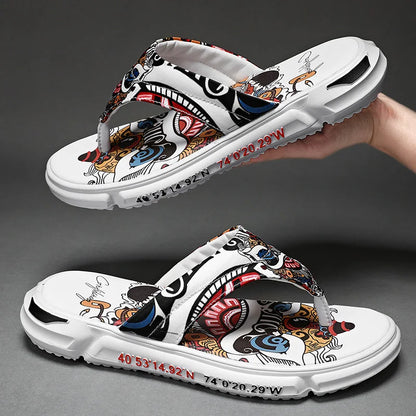 Pantofole da uomo alla moda per interni ed esterni, stile strada, spiaggia, stile coppia, infradito antiscivolo, morbide, leggere, estive, casual.