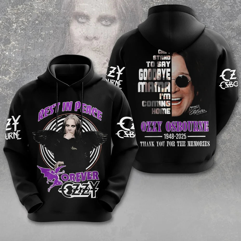 Felpa con cappuccio con stampa 3D del gruppo rock Ozzy Osbourne, uomo e donna, alla moda, oversize, abbigliamento per adulti, cappotto per fan, felpa con cappuccio da uomo Y2k