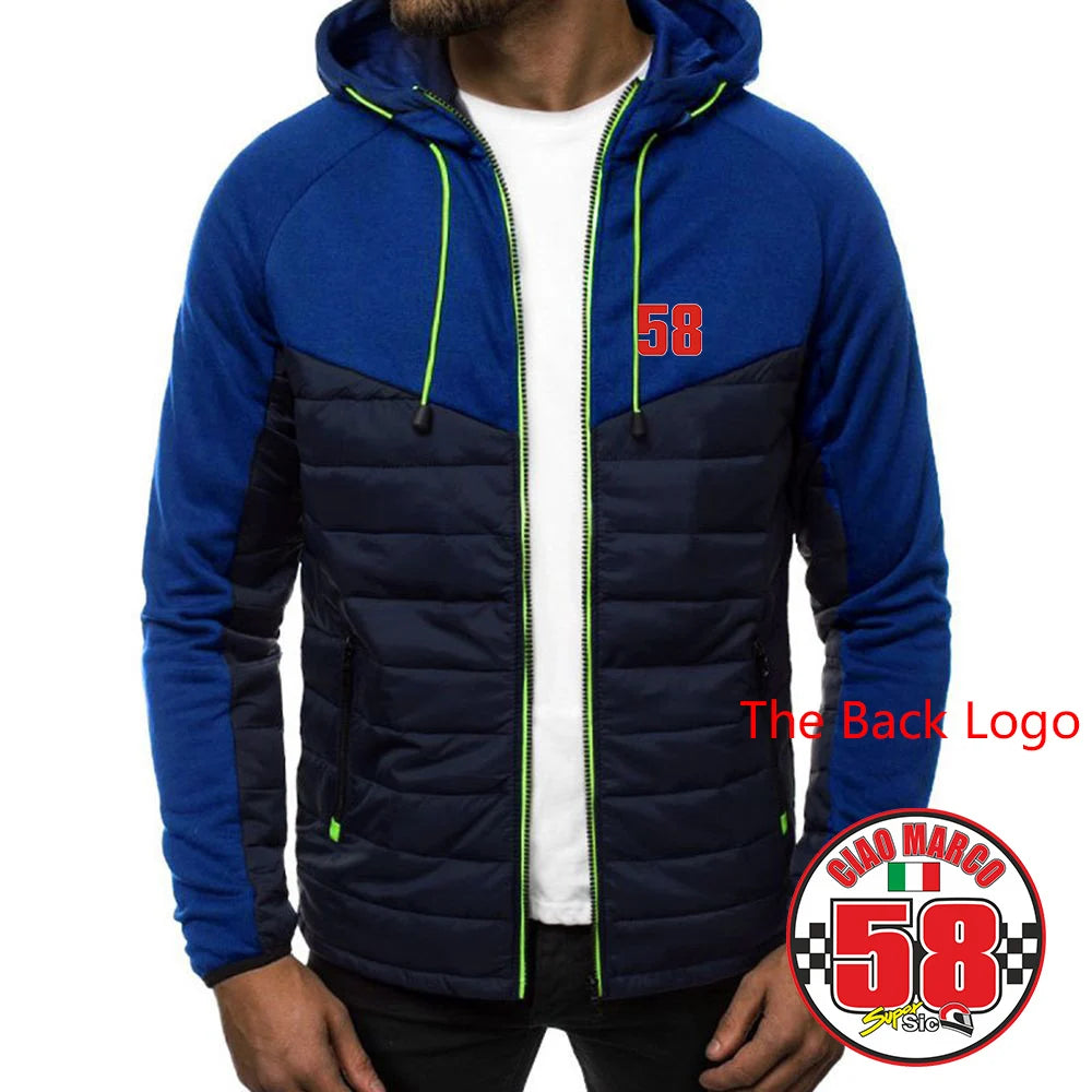 Felpe alla moda di tendenza 2025 Primavera e Autunno Giacca da uomo di design popolare Marco Simoncelli Super Sic 58 Logo Print Coat