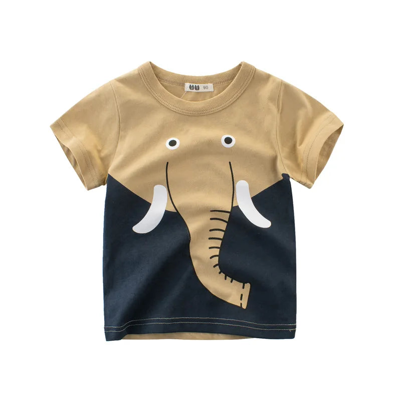 2 3 4 5 7 9 anni Maglietta estiva a maniche corte per bambini in cotone con cartoni animati per bambini piccoli Abbigliamento per bambini