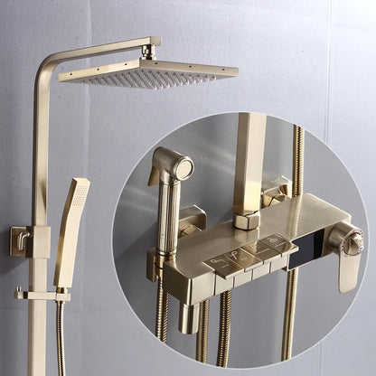 Piano Digital Display Thermostatic Bathroom Shower Set Hot Cold Brass Bathroom Faucets Accessories Digital Piano Shower System