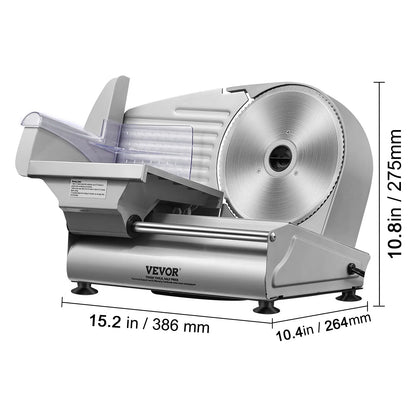Affettatrice elettrica SucceBuy per carne e alimenti, con lama e protezione in acciaio inox SUS 420, spessore regolabile, per uso domestico.