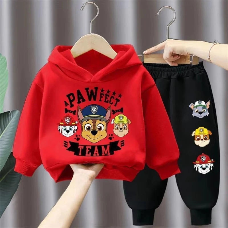 Completo autunnale per bambini PAW Patrol: maglione a maniche lunghe e pantaloni lunghi, tuta due pezzi per bambini, tuta leggera.