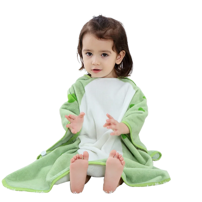 Asciugamano da bagno per neonati con cappuccio a forma di dinosauro dei cartoni animati MICHLEY, asciugamano da spiaggia in cotone, accappatoio morbido per neonati, unisex per bambini e bambine.