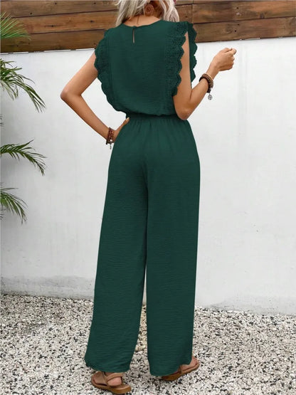 Spring Casual Fashion Solid Color Ladies Pants Two Piece Sets 2025 Summer Round Neck Short Sleeve Pants Versatile Sets For Women