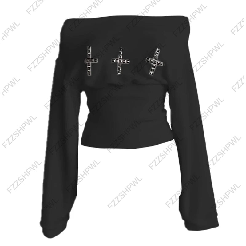 Dark style Hip Hop Harajuku Rivet design Y2K Shorts Rock Gothic Fashion Crop Shorts Vintage Chic Hot pants Streetwear Punk Pants