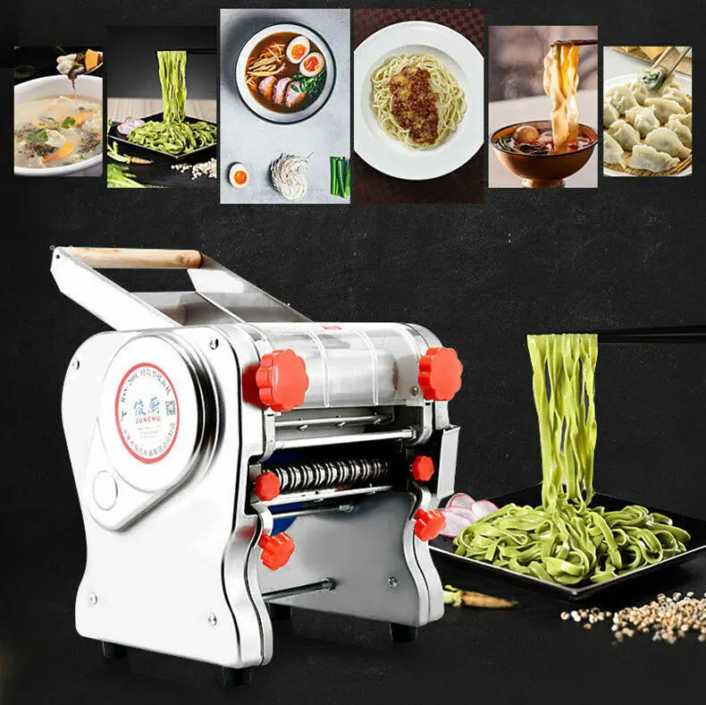 Macchina per pasta elettrica da 550 W, macchina per pasta con rullo per ravioli, acciaio inox, doppia lama, per uso commerciale