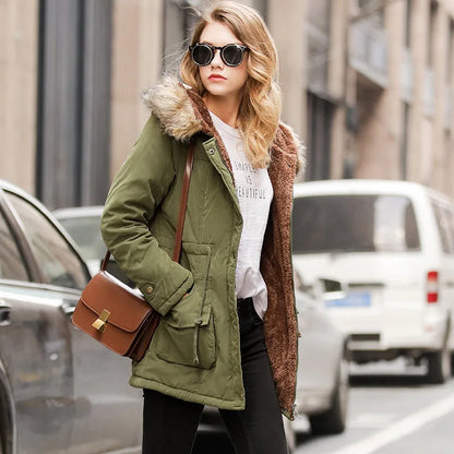 Johnature New Parkas Female Women Winter Hooded Coat Thickening Cotton Winter Jacket Womens Warm Parkas for Women Winter