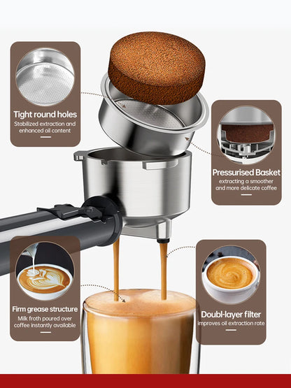 Macchina per caffè espresso Cafelffe 4 in 1 Cafetera Cappuccino Dolce Gusto Nes Capsule ESE Pod Ground Regalo per amante, papà, mamma