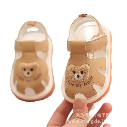 Sandali estivi per bambini da 0 a 2 anni, scarpe con fischietto, sandali per neonati, sandali per bambini e bambine con suola morbida e punta antiurto.