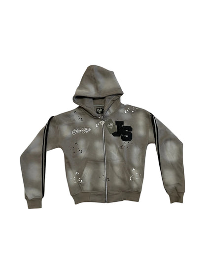 New Fashion Pink Letter Gradient Light Grey Classic Sports Outdoor Set for Men and Women Gothic Hip-Hop Zipper Hoodie and Pants