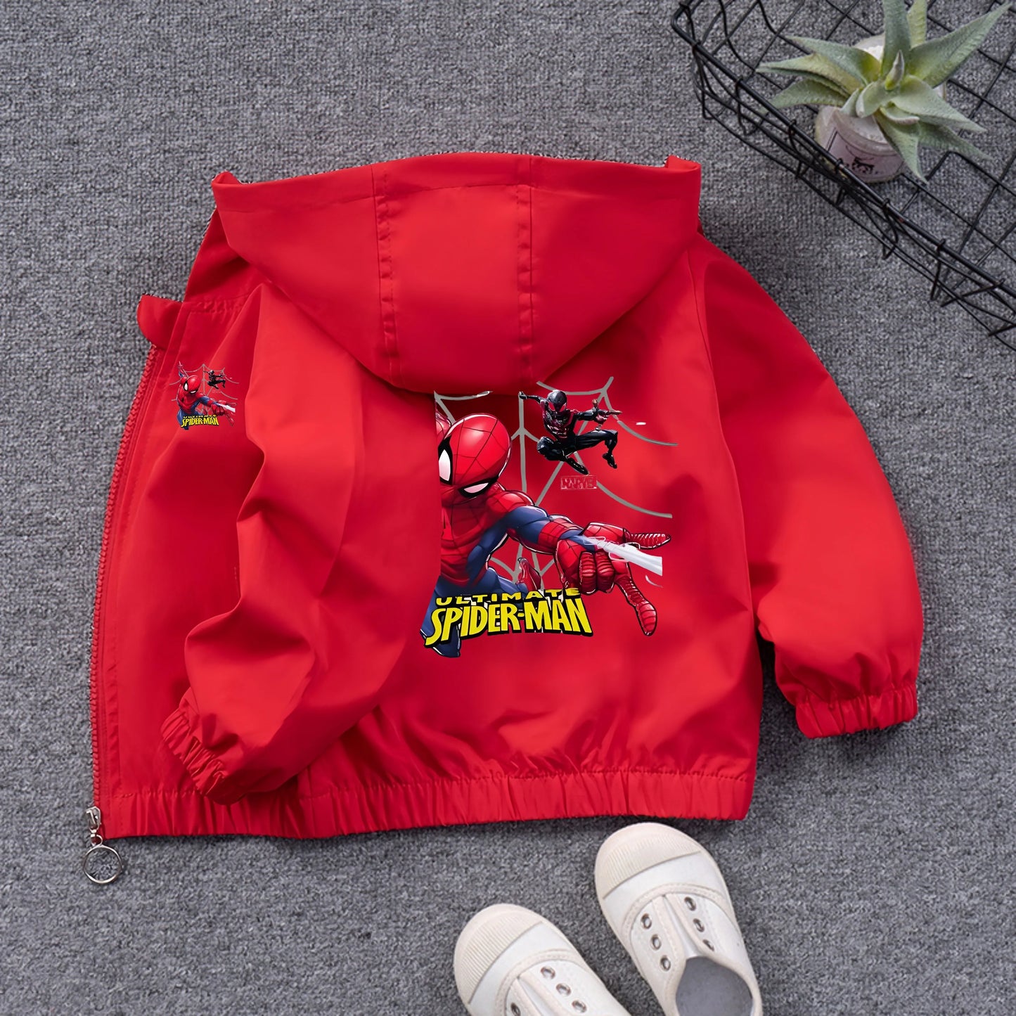 Cappotto con cappuccio Spiderman per bambini, abbigliamento primaverile per ragazzi 2025, nuovo tema supereroe, giacca elegante Charge, completo per neonati