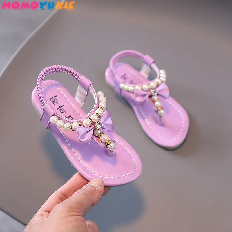 Scarpe estive da bambina, ballerine con perline, scarpe da principessa, scarpe da ballo per neonati, sandali per bambini, scarpe da matrimonio per bambini, rosa