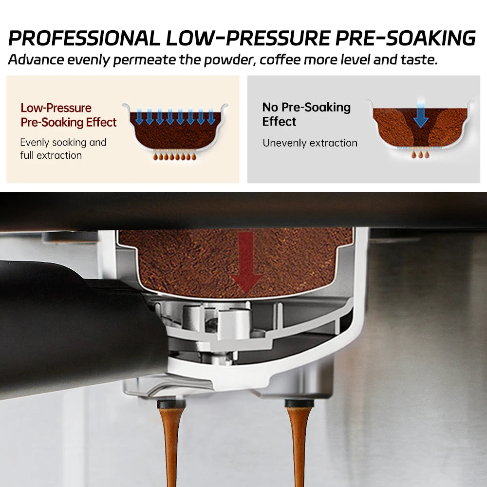 Macchina per espresso Cafelffe 20 bar, macchina per cappuccino con lancia vapore per montare il latte, macchina per caffè, caffettiera semiautomatica, regalo