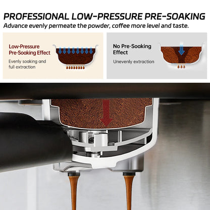Macchina per espresso Cafelffe 20 bar, macchina per cappuccino con lancia vapore per montare il latte, macchina per caffè, caffettiera semiautomatica, regalo
