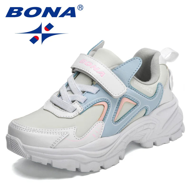 BONA Nuove scarpe casual di design, scarpe comode alla moda per ragazze, sneakers traspiranti, scarpe sportive da jogging per bambini