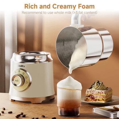 BioloMix 7 in 1 Steamer, montalatte elettrico staccabile, schiumatore automatico caldo/freddo per caffè e cioccolata calda, lavabile in lavastoviglie
