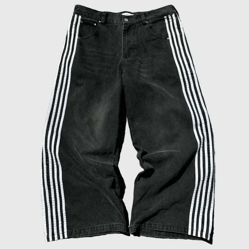 2024 Nuova tendenza americana 2024 Jeans larghi con ricamo hip-hop retrò per uomo e donna Y2K Harajuku Gothic Streetwear