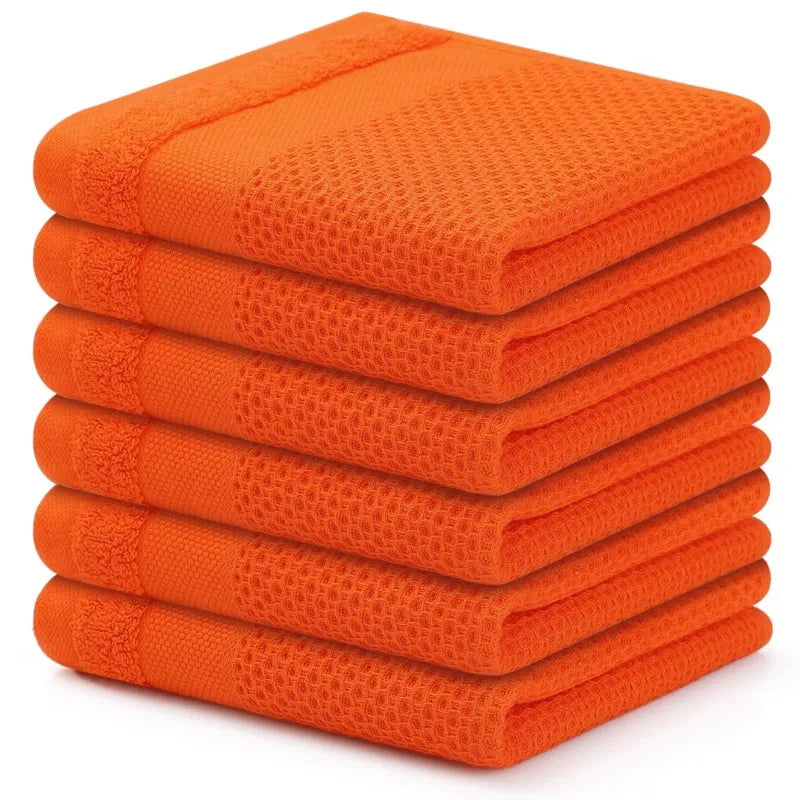 Homaxy Kitchen Cotton Towels Honeycomb Breathable 100% Cotton Dish Cloths Reusable Absorbent Household Washable Cleaning Cloths