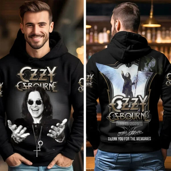 Felpa con cappuccio con stampa 3D del gruppo rock Ozzy Osbourne, uomo e donna, alla moda, oversize, abbigliamento per adulti, cappotto per fan, felpa con cappuccio da uomo Y2k