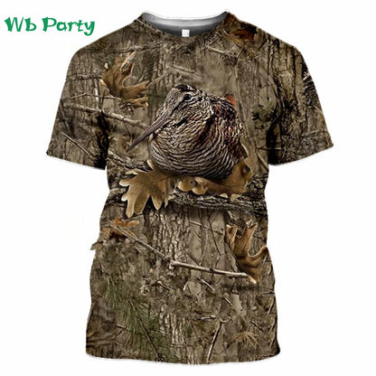 Magliette con grafica di cervi e foresta, stampa 3D, abbigliamento da uomo, girocollo estivo, pullover, magliette alla moda per uomo, top