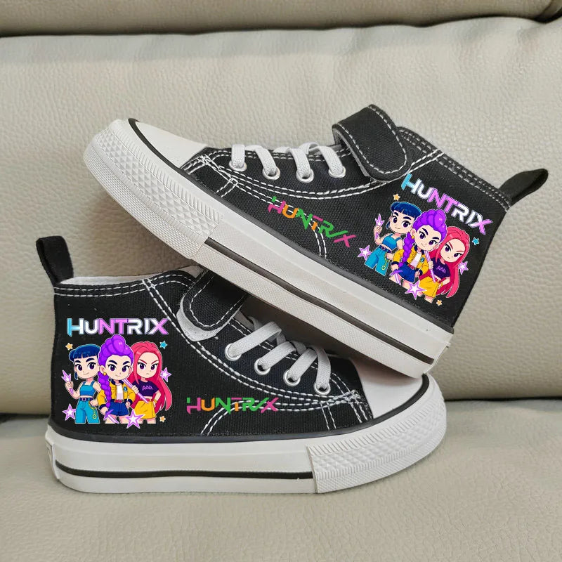 Nuove scarpe da ginnastica alte Kpop Demon Hunter per bambine, scarpe sportive casual da corsa e da tennis.