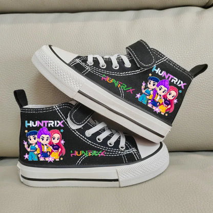 Nuove scarpe da ginnastica alte Kpop Demon Hunter per bambine, scarpe sportive casual da corsa e da tennis.