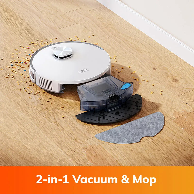ILIFE V30 Robot Vacuum Cleaner, Laser Navigation, 10000Pa Suction, Up to 150min Runtime, APP Control, Customizable cleaning