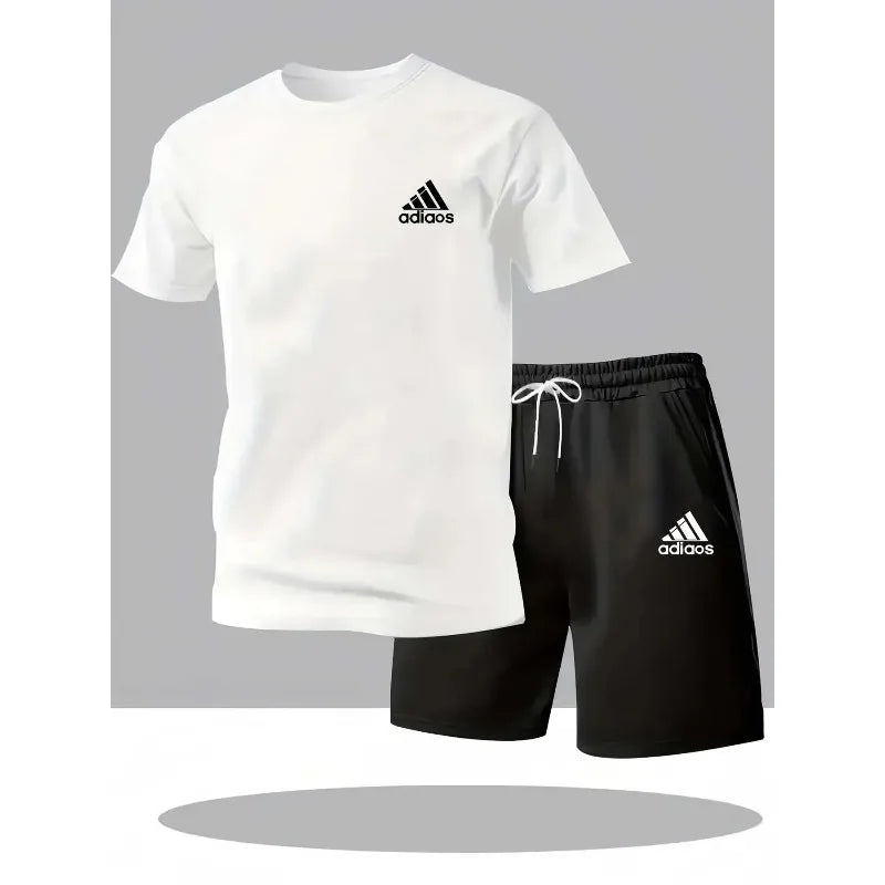 2025 summer fashion trend men's plus size two-piece casual and comfortable high-quality sports set