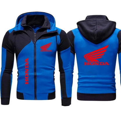 Felpa con cappuccio Honda, giacca da motociclista, felpa con stampa logo Honda Wing, pullover, giacca da motociclista alla moda, abbigliamento da uomo, felpa con cappuccio e cerniera personalizzata