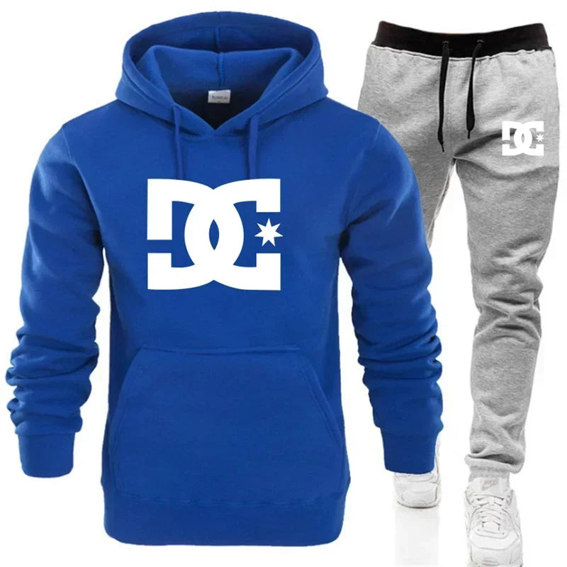2025 Fall/Winter Men's Hoodie Pullover and Casual Pants Set, Autumn/Winter Outdoor Fashion Running and Fitness Two-Piece Set