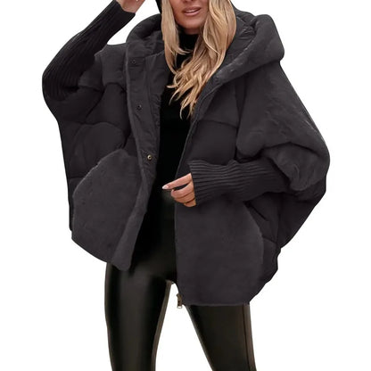 Cappotto invernale da donna 2025ew in cotone, cappotto casual ampio, giacca con cappuccio comoda ed elegante a maniche lunghe.