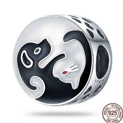 Squisito elemento a stella cava rotonda in argento sterling 925 a forma di fiore, adatto per braccialetti originali fai da te da 3 mm in argento 925
