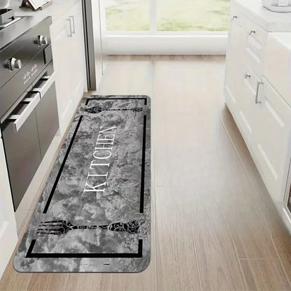 Modern Kitchen Rug Set, Carpet with Marble Texture Pattern, Hallway Rug, Suitable for Bedroom, Living Room, Dining Room, Kitchen