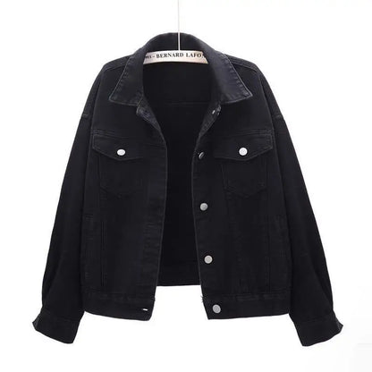 Large Size Denim Short Jacket for Women in Spring and Autumn Versatile New Loose Style