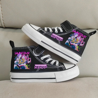 Nuove scarpe da ginnastica alte Kpop Demon Hunter per bambine, scarpe sportive casual da corsa e da tennis.