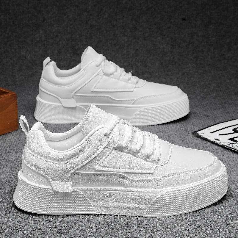 Scarpe bianche da uomo, scarpe casual da skateboard per coppie, sneakers comode, scarpe alla moda da uomo con suola spessa, taglie forti 39-47