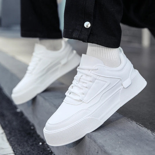 Scarpe bianche da uomo, scarpe casual da skateboard per coppie, sneakers comode, scarpe alla moda da uomo con suola spessa, taglie forti 39-47