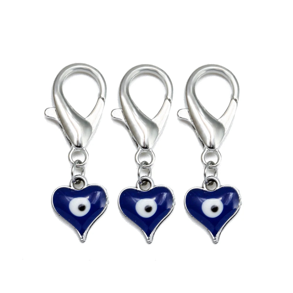 Set di 3 portachiavi Lucky Eye Turkish Evil Eye in lega, portachiavi rotondo Fatima, portachiavi per borsa e auto, pulsaras bijoux צמידים