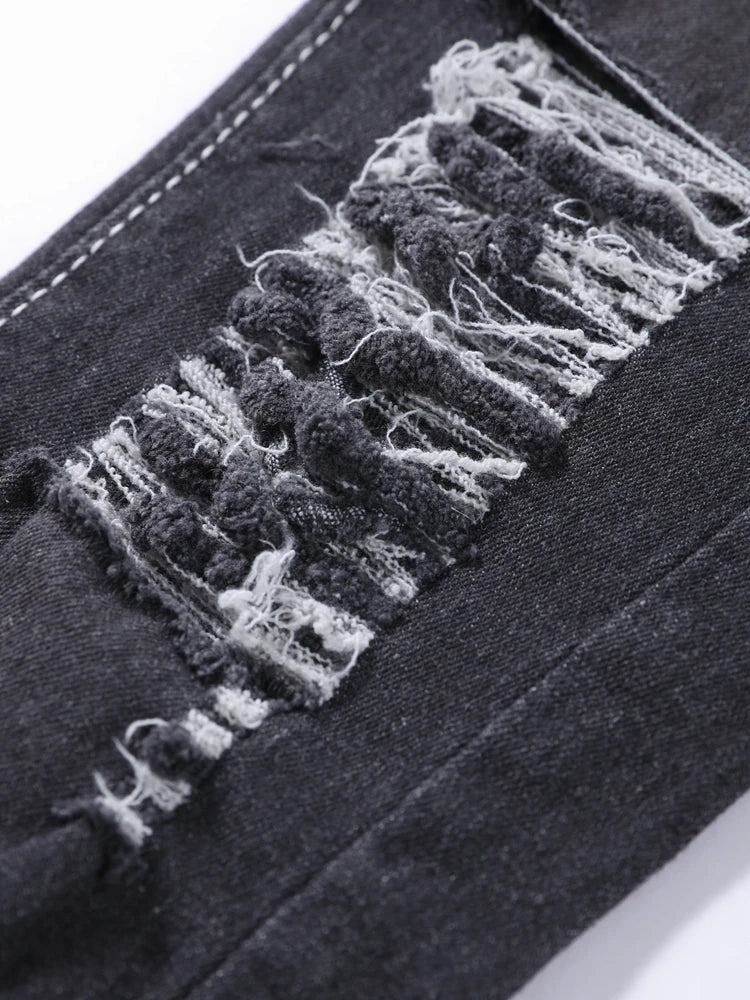 Jeans da donna strappati, aderenti, a vita bassa, skinny, con cerniera e tasche, pantaloni in denim blu da donna, modello Y2K 2026, estivi, con buchi e cropped.