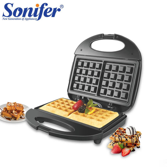 Piastra per waffle con piastre antiaderenti, alloggiamento Cool Touch, indicatori di accensione e spegnimento, macchina per la colazione, avvolgicavo, 750 W.