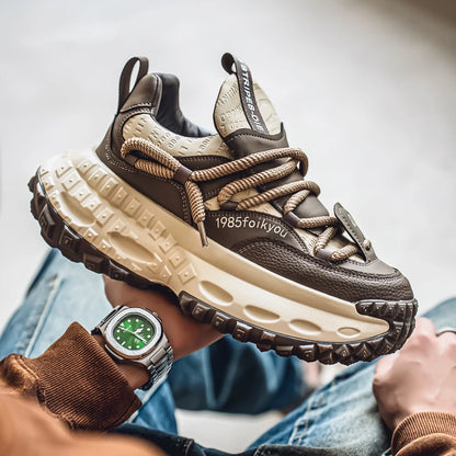 Nuove scarpe casual da uomo primavera autunno, scarpe sportive antiscivolo resistenti all'usura con suola spessa e tomaia in mesh traspirante.