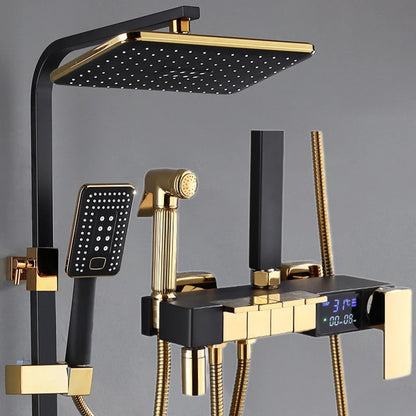Piano Digital Display Thermostatic Bathroom Shower Set Hot Cold Brass Bathroom Faucets Accessories Digital Piano Shower System